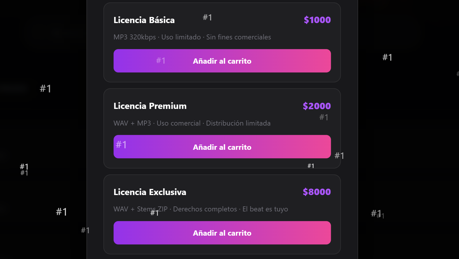 Comparativa de licencias de beats para rap y trap en México